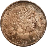 1913 Barber 50C PCGS MS66