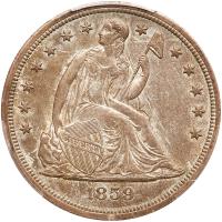 1859-S Liberty Seated $1 PCGS MS62