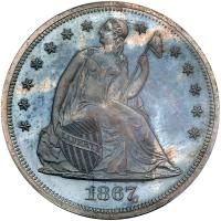 1867 Liberty Seated $1 PCGS Proof 65