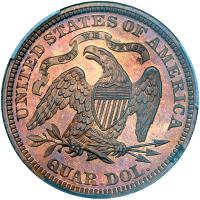 1867 Pattern Quarter Dollar. Copper, reeded edge. Judd-590. Pollock-654. High Rarity 7 - 2