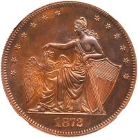 1872 Pattern Half Dollar. Copper, reeded edge. Judd-1201. Pollock-1341. Low Rarity 7