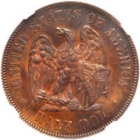 1872 Pattern Half Dollar. Copper, reeded edge. Judd-1201. Pollock-1341. Low Rarity 7 - 2