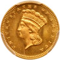 1876 $1 Gold Indian PCGS MS66