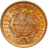 1853 $1 Gold Liberty PCGS MS63 - 2