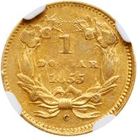 1855-C $1 Gold Indian NGC AU58 - 2