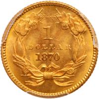 1870 $1 Gold Indian PCGS MS67 - 2