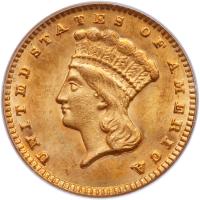 1874 $1 Gold Indian PCGS MS63