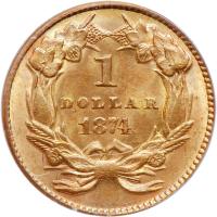 1874 $1 Gold Indian PCGS MS63 - 2