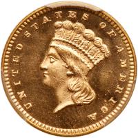 1876 $1 Gold Indian PCGS MS67