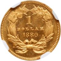 1880 $1 Gold Indian NGC MS68 - 2