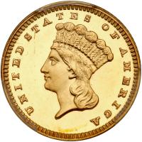 1888 $1 Gold Indian PCGS Proof 65