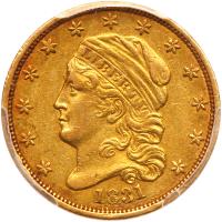 1831 $2.50 Capped Head PCGS AU50