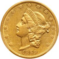 1859-O $20 Liberty PCGS AU55