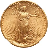 1909-S $20 St. Gaudens NGC MS61