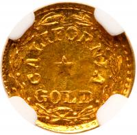 1855-Dated California Gold Token, Indian - Wreath #4a, Round NGC MS65 - 2