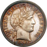 1893 Barber 10C PCGS PF64 CAM