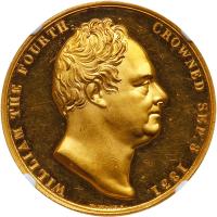 Great Britain. Official Coronation Gold Medal, 1831 NGC Proof