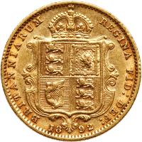 Great Britain. Half Sovereign, 1892 About VF - 2