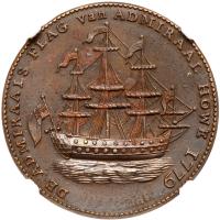 1779 Rhode Island Ship Medal in Brass Betts-562 NGC graded MS61