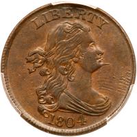1804 C-6 R2 Spiked Chin PCGS graded AU55