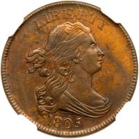 1805 C-1 R2- Repunched 5 NGC graded MS62 Brown