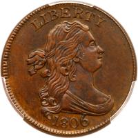 1806 C-4 R1 Large 6 with Stems PCGS graded AU55