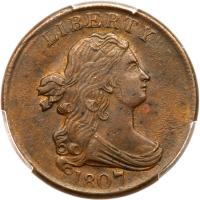 1807 C-1 R1 Repunched 7 PCGS graded AU58