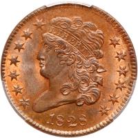 1828 C-3 R1 13-Star Obverse PCGS graded MS65 Red & Brown