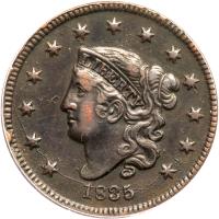 1835 N-3 R3 Head of 1834 ANACS graded EF40