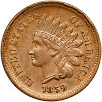 1859 Indian Head 1C Choice About Unc