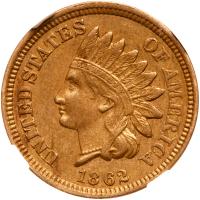 1862 Indian Head 1C NGC AU55