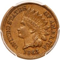 1863 Indian Head 1C PCGS AU55