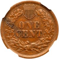 1864 Indian Head 1C. Bronze, with L NGC AU55 BR - 2