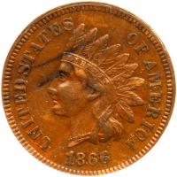 1866 Indian Head 1C ANACS VF30