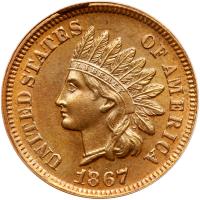 1867 Indian Head 1C ICG MS62 RB