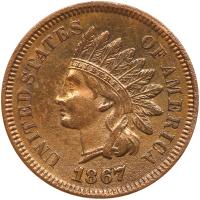 1867/67 Indian Head 1C Sharpness of VF30