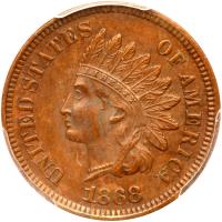 1868 Indian Head 1C PCGS AU58