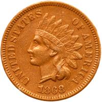 1868 Indian Head 1C ANACS AU53