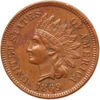 1869 Indian Head 1C EF40