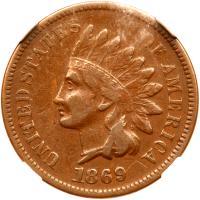 1869 Indian Head 1C NGC VF30 BR