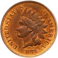 1873 Indian Head 1C. Open 3 ANACS MS63 RB