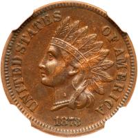 1873 Indian Head 1C. Open 3 NGC AU55 BR