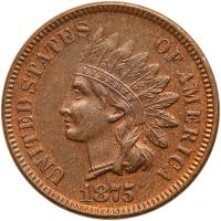 1875 Indian Head 1C MS61 RB