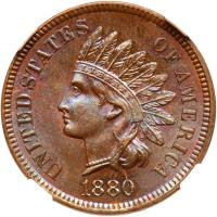 1880 Indian Head 1C NGC MS64 BR