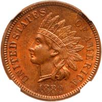 1880 Indian Head 1C NGC MS63 RB