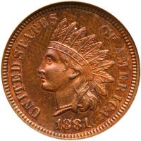 1881 Indian Head 1C NGC MS64 RB