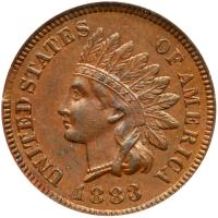 1883 Indian Head 1C ANACS AU50