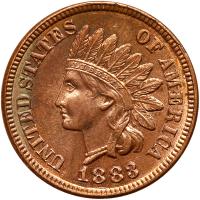 1883 Indian Head 1C MS63 RB