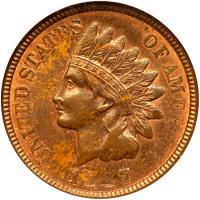 1887 Indian Head 1C ANACS MS63 RB