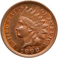1888 Indian Head 1C AU55
